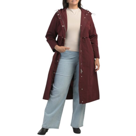 AVEC LES FILLES Plus Maxi Hooded Anorak Jacket - Picture 1 of 2